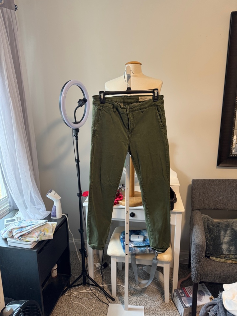 pistola Olive Green Boyfriend Jeans